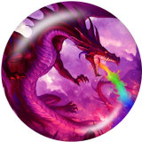 20MM dragon Print glass snaps buttons