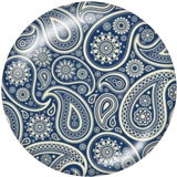 20MM Bohemia Pattern Print glass snaps buttons