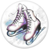 20MM skate  Print glass snaps buttons
