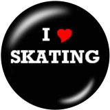 20MM skate  Print glass snaps buttons