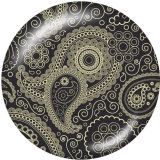 20MM Bohemia Pattern Print glass snaps buttons