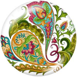 20MM Bohemia Pattern Print glass snaps buttons