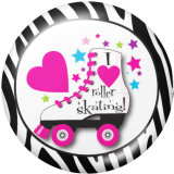 20MM skate  Print glass snaps buttons