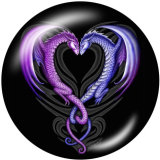 20MM dragon Print glass snaps buttons