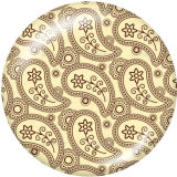20MM Bohemia Pattern Print glass snaps buttons
