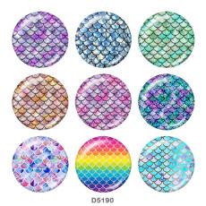 20MM  Pattern  Print glass snaps buttons Beach Ocean