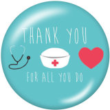 20MM Nurse  Medical treatment  Print glass snaps buttons
