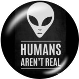 20MM  Hello Human  Print glass snaps buttons