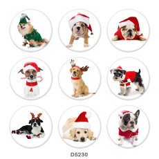 20MM  Christmas  Print glass snaps buttons