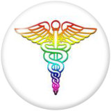 20MM   Nurse Medical treatment  Print glass snaps buttons