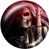 20MM  skull  Print glass snaps buttons