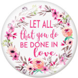 20MM  Love  Print glass snaps buttons