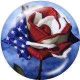 20MM  USA Eagle  Flag Print glass snaps buttons Independence Day