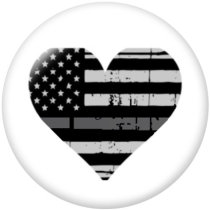 20MM  Love  Flag  Print glass snaps buttons