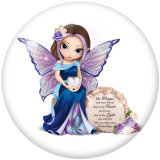 20MM  Elves  Print glass snaps buttons