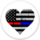 20MM  Love  Flag  Print glass snaps buttons