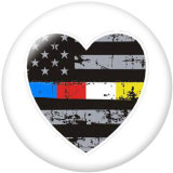 20MM  Love  Flag  Print glass snaps buttons