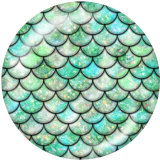 20MM  Pattern  Print glass snaps buttons Beach Ocean