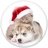 20MM  Christmas  Print glass snaps buttons