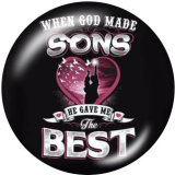 20MM  words  Ribbon  Print glass snaps buttons