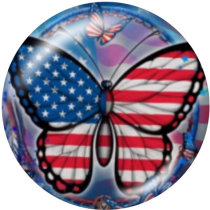 20MM  USA Eagle  Flag Print glass snaps buttons Independence Day
