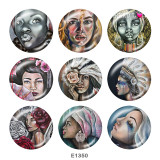 20MM  girl  Print glass snaps buttons