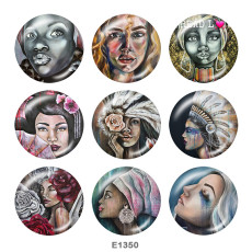 20MM  girl  Print glass snaps buttons