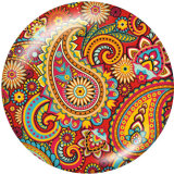 20MM Bohemia Pattern  Print glass snaps buttons