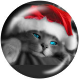 20MM  Christmas  Print glass snaps buttons