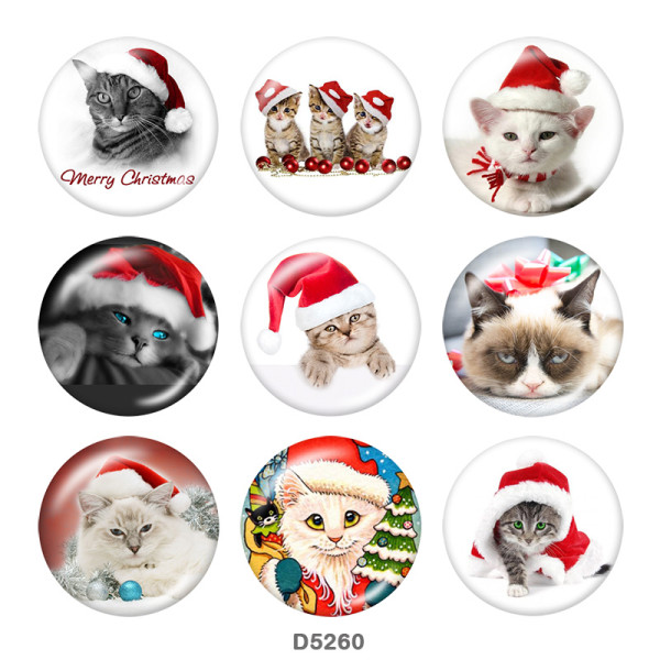 20MM  Christmas  Print glass snaps buttons