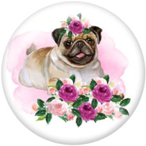 20MM  Dog  Print glass snaps buttons