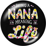 20MM  words  Ribbon  Print glass snaps buttons