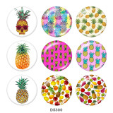 20MM  pineapple Print glass snaps buttons  Beach Ocean