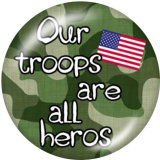 20MM  Love  Flag  Print glass snaps buttons