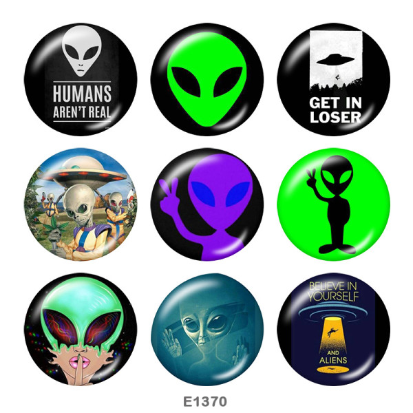 20MM  Hello Human  Print glass snaps buttons