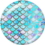 20MM  Pattern  Print glass snaps buttons Beach Ocean