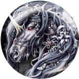 20MM  skull  Print glass snaps buttons