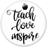 20MM  Love  Print glass snaps buttons