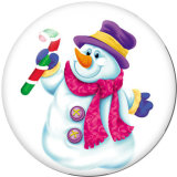 20MM  Christmas  Print glass snaps buttons