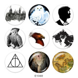20MM  Owl  Print glass snaps buttons