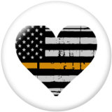 20MM  Love  Flag  Print glass snaps buttons