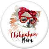 20MM  Dog  Print glass snaps buttons