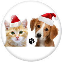 20MM  Christmas  Print glass snaps buttons