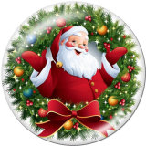 20MM  Christmas  Print glass snaps buttons