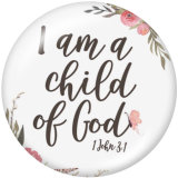 20MM  Love  Print glass snaps buttons