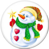 20MM  Christmas  Print glass snaps buttons