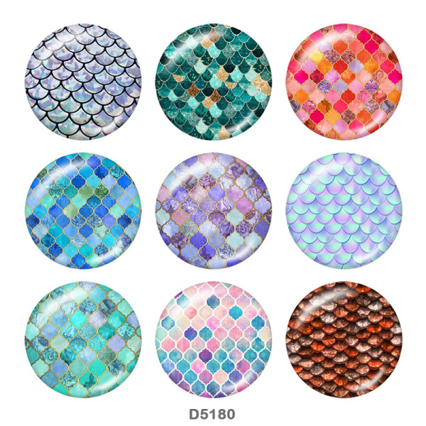 20MM  Pattern  Print glass snaps buttons