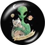 20MM  Hello Human  Print glass snaps buttons