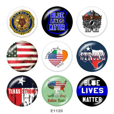 20MM  Flag  Print glass snaps buttons