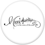 20MM Music  Print glass snaps buttons